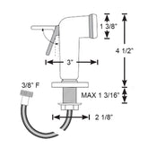 Scandvik Straight Handle Pull Out Sprayer  White w6 Hose 10196P