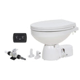 Jabsco Quiet Flush E2 Fresh Water Toilet Regular Bowl  24V  Soft Close Lid 380454194RSP