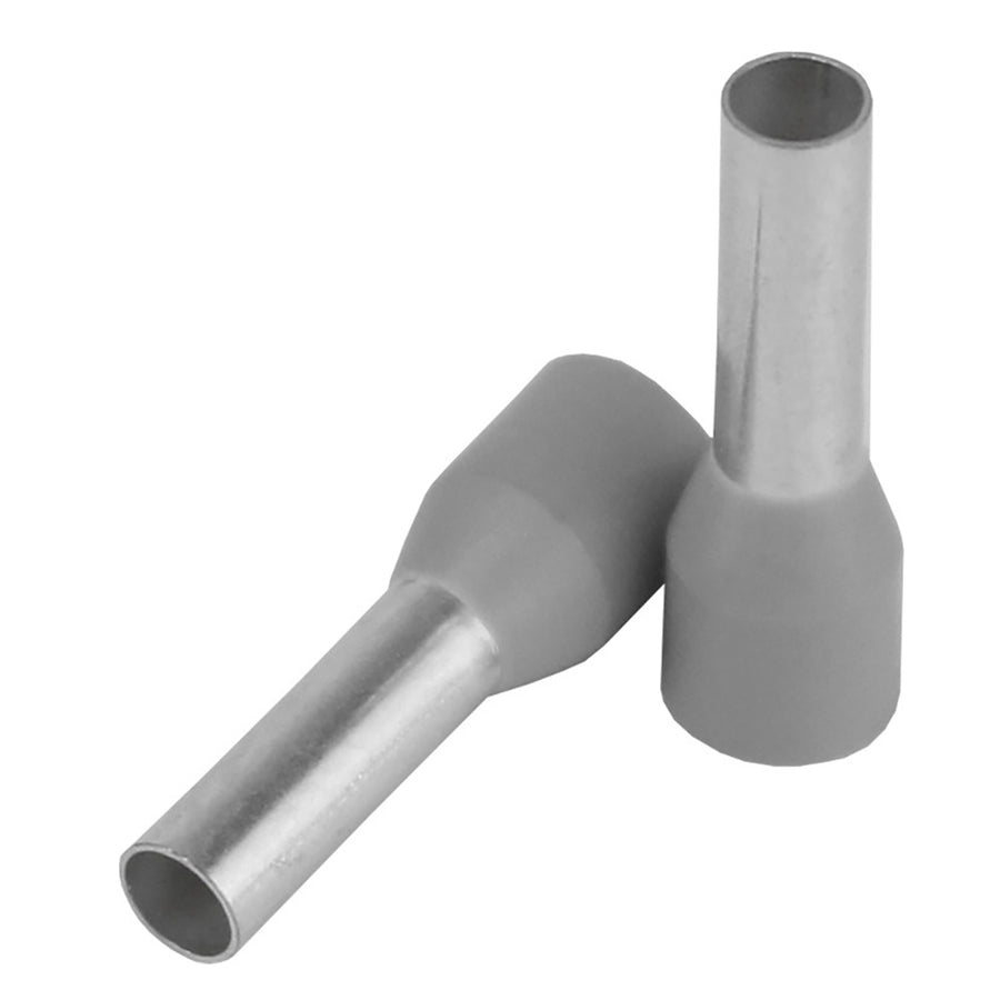 Pacer Grey 12 AWG Wire Ferrule  10mm Length  25 Pack TFRL1210MM25