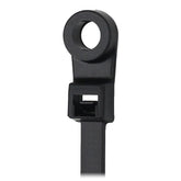 Pacer 8 Cable Tie wMounting Ring  Black  50lb Tensile Strength  2 Bundle Diameter  100 Piece Bag CTMR2S100BK