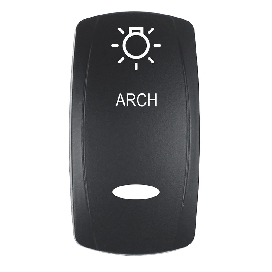 Pacer Actuator  ARCH fV Series Contura Switches  Black  Laser Etched TopBottom Light EV2LEARCH