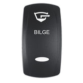 Pacer Actuator  BILGE fV Series Contura Switches  Black  Laser Etched TopBottom Light EV2LEBLG