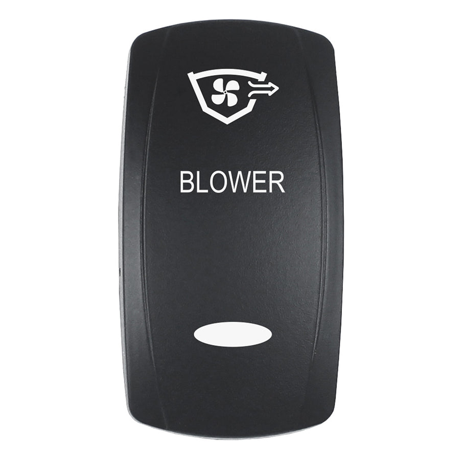 Pacer Actuator  BLOWER fV Series Contura Switches  Black  Laser Etched TopBottom Light EV2LEBLWR
