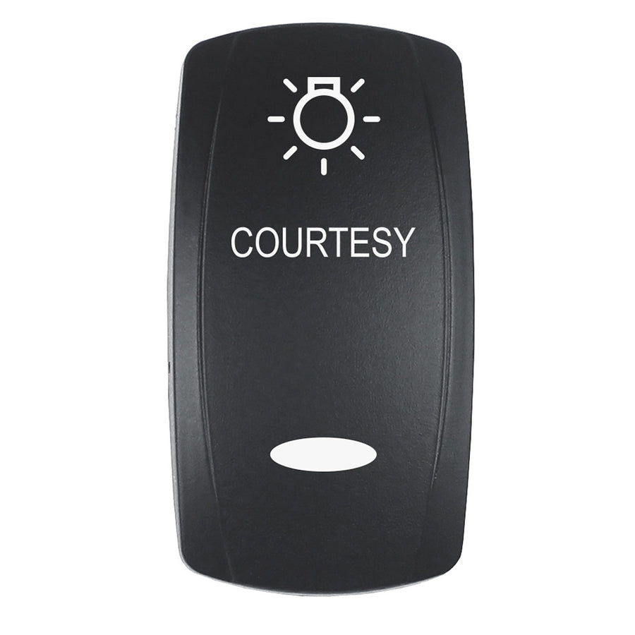 Pacer Actuator  COURTESY fV Series Contura Switches  Black  Laser Etched TopBottom Light EV2LECTSY