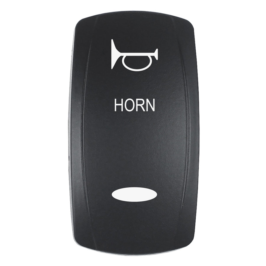 Pacer Actuator  HORN fV Series Contura Switches  Black  Laser Etched TopBottom Light EV2LEHRN