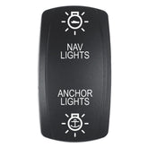 Pacer Actuator  NAVANC fV Series Contura Switches  Black  Laser Etched TopBottom Light EV2LENAVANC