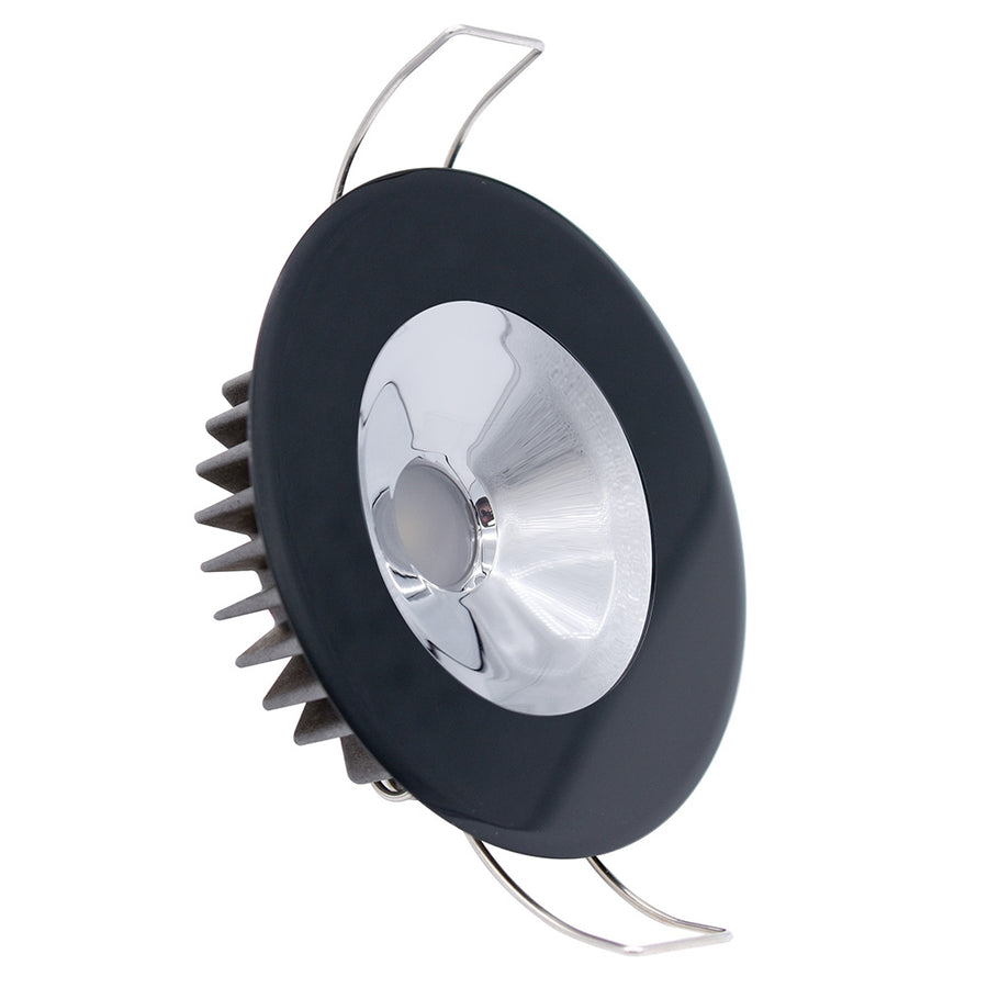 Lumitec Illusion Flush Mount LED Down Light  Spectrum RGBW  Warm White  Black Housing  Chrome Reflector 117165