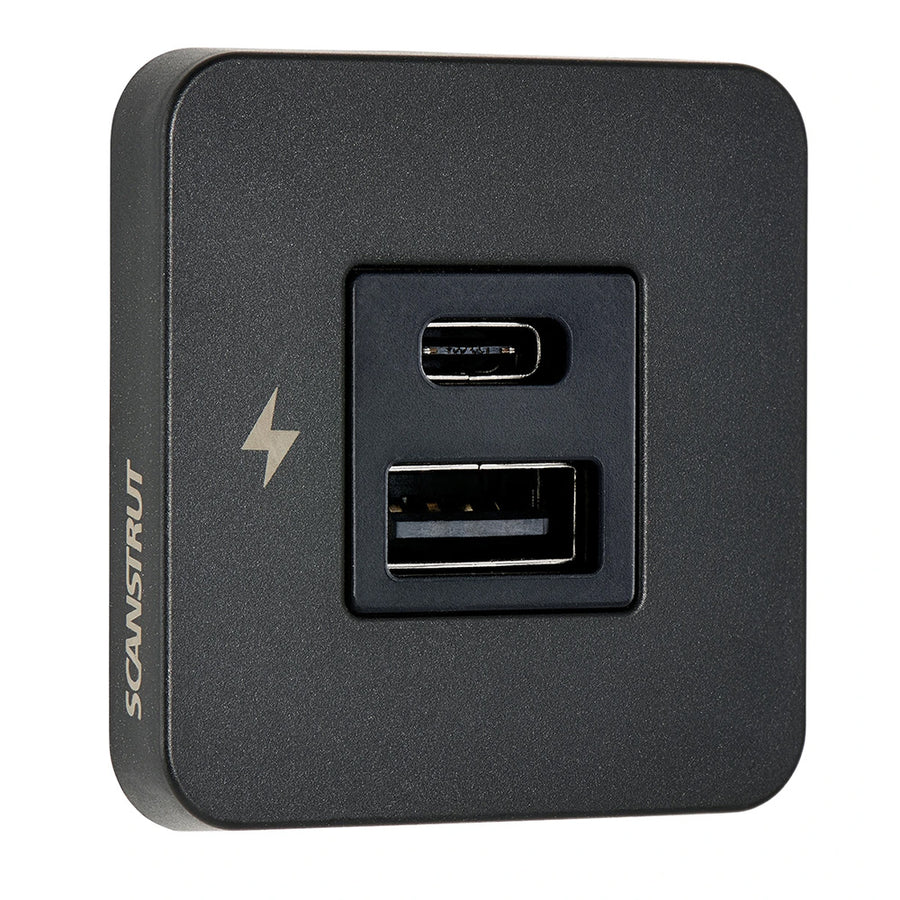 Scanstrut TILE USBAUSBC Interior Charging Socket  1224V  Black Bezel SCTILE10