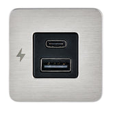 Scanstrut TILE USBAUSBC Interior Charging Socket  1224V  Stainless Steel Bezel SCTILE11