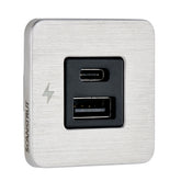 Scanstrut TILE USBAUSBC Interior Charging Socket  1224V  Stainless Steel Bezel SCTILE11