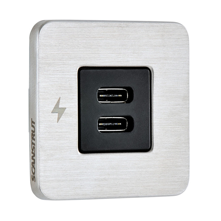 Scanstrut TILE USBC Interior Charging Socket  1224V  Stainless Steel Bezel SCTILE21
