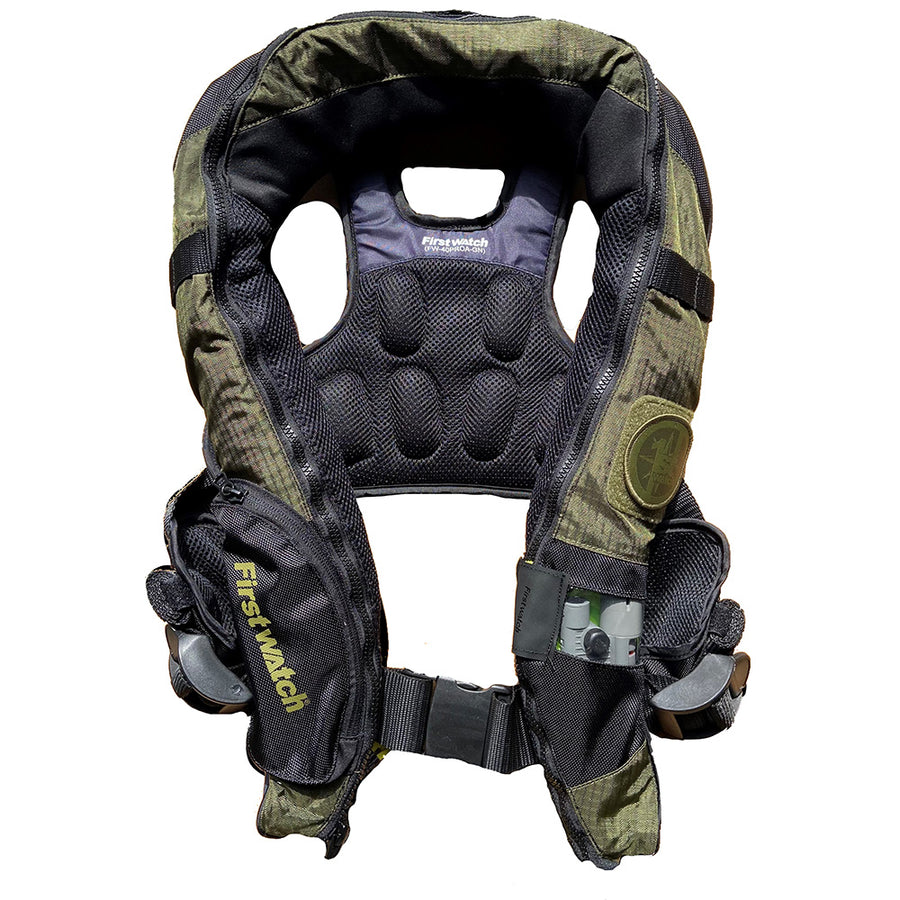 First Watch AutoManual Convertible 38G Inflatable PFD  Green FW40PROAMGN