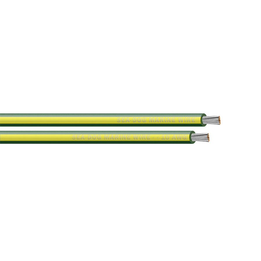 SeaDog 10 AWG GreenYellow Stripe Primary Wire  100 8010142
