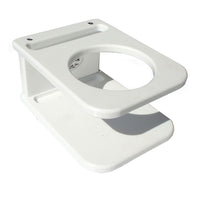 Deep Blue Marine Side Mount Single Drink Holder  Suction Cup Mount  White SSDH