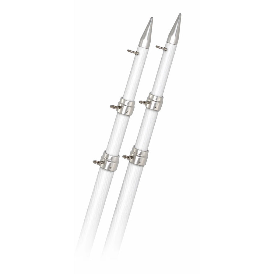 Rupp 18 White Carbon Fiber Telescoping Outrigger Poles 15 Diameter Pair A01800CFTW