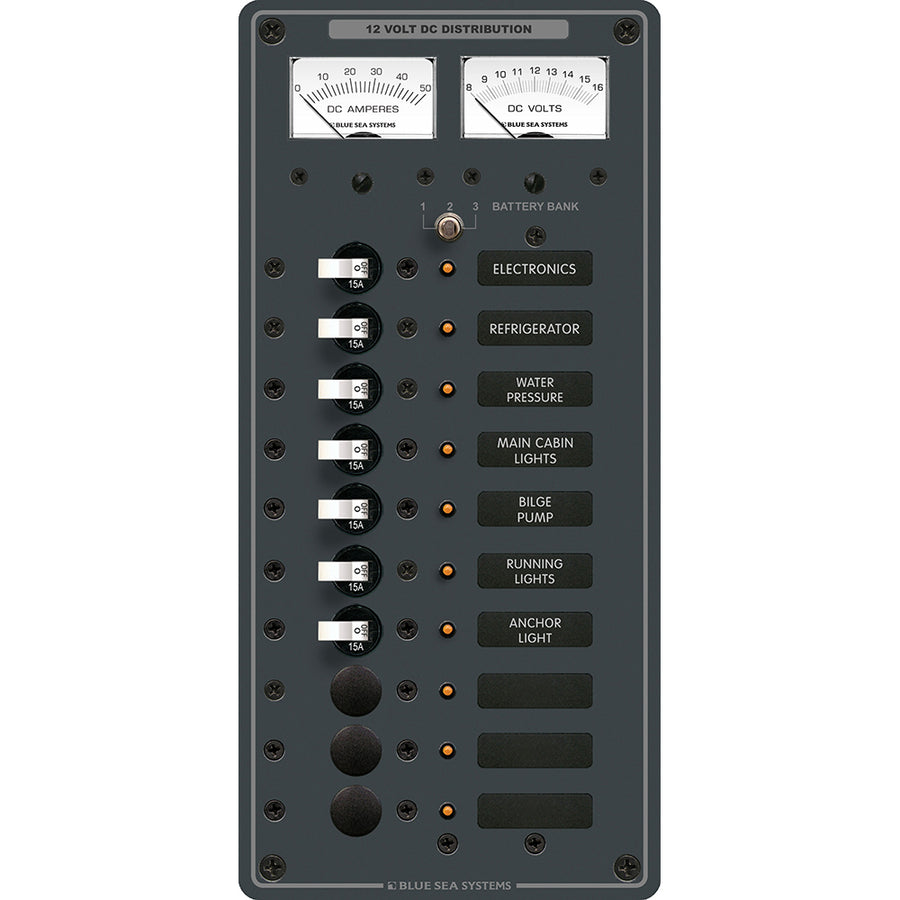 Blue Sea 8082 DC 10 Position Toggle Branch Circuit Breaker Panel 8082