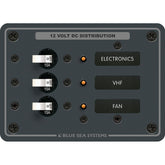 Blue Sea 8025 DC 3 Position Breaker Panel  White Switches 8025