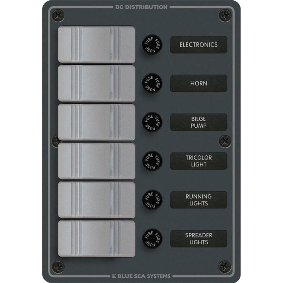 Blue Sea 8053 Slate Grey  6 Position  Vertical 8053