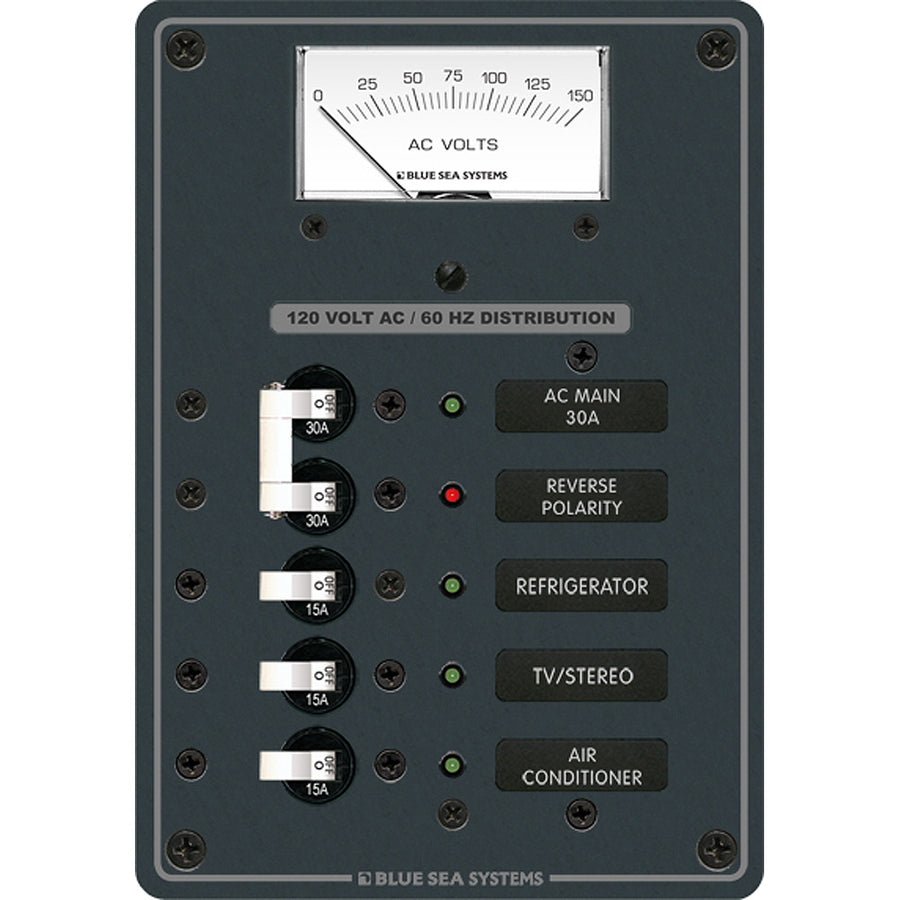 Blue Sea 8043 AC Main 3 Positions Toggle Circuit Breaker Panel  White Switches 8043