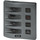 Blue Sea 4304 WeatherDeck Water Resistant Fuse Panel  4 Position  Grey 4304