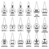 Blue Sea 7902 Icon Circuit Identification Label Kit for Battery Switches 7902