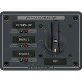 Blue Sea 8361 AC Rotary Switch Panel 65 Ampere 3 Positions  OFF 3 Pole 8361