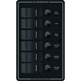 Blue Sea 8373 Water Resistant 6 Position  Black  Vertical Mount Panel 8373
