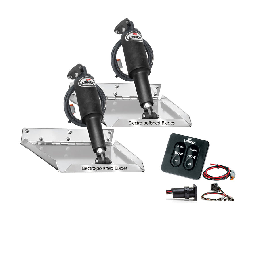 Lenco 12 x 12 Standard Performance Trim Tab Kit wStandard Tactile Switch Kit 12V RT12X12