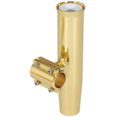 Lees ClampOn Rod Holder  Gold Aluminum  Horizontal Mount  Fits 1050 OD Pipe RA5201GL