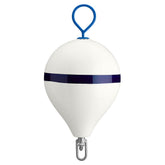 Polyform 17 CM Mooring Buoy wGalvanized Iron  White Blue Stripe CM3 WHITE WSTRIP