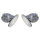 Schmitt Marine Mini Stainless Steel Dual DropIn Horn wStainless Steel Grills High  Low Pitch 10055