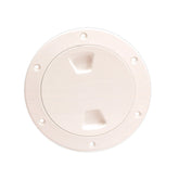 Beckson 4 Smooth Center ScrewOut Deck Plate  Beige DP40N
