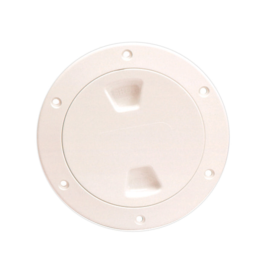 Beckson 4 Smooth Center ScrewOut Deck Plate  Beige DP40N