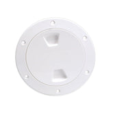 Beckson 4 Smooth Center ScrewOut Deck Plate  White DP40W