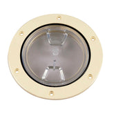 Beckson 4 Clear Center ScrewOut Deck Plate  Beige DP40NC