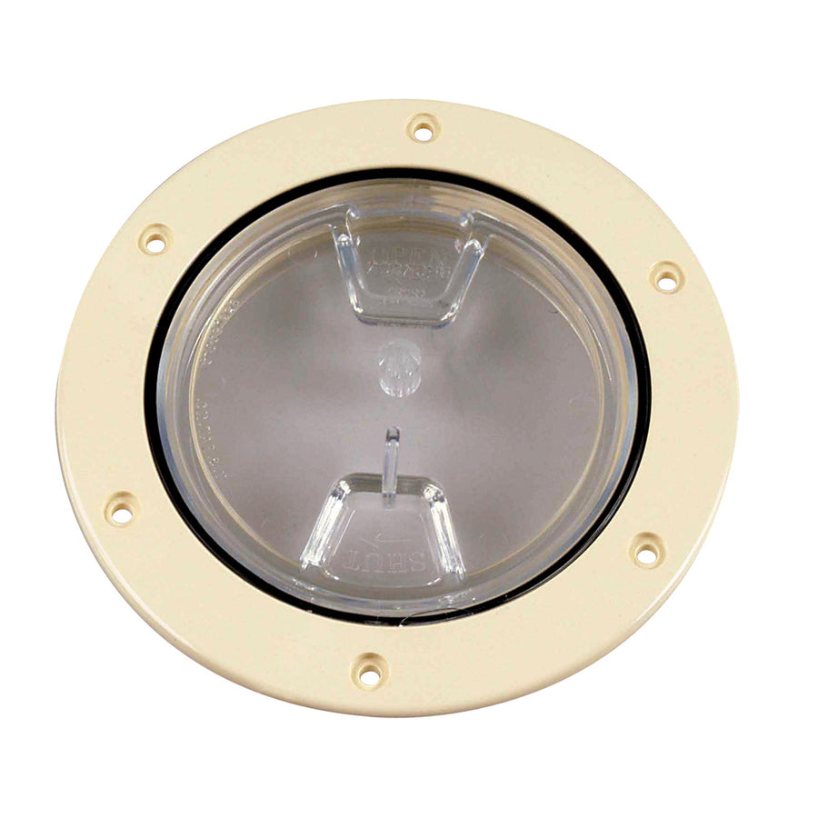 Beckson 4 Clear Center ScrewOut Deck Plate  Beige DP40NC