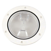 Beckson 4 Clear Center ScrewOut Deck Plate  White DP40WC