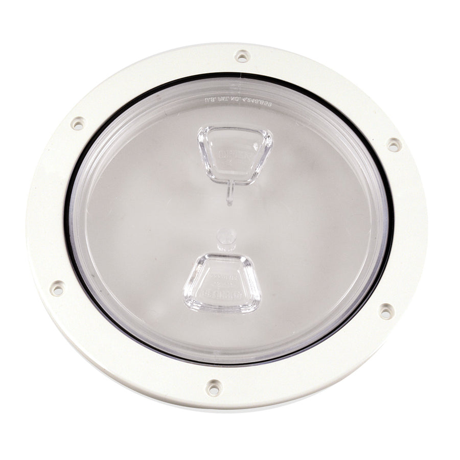 Beckson 6 Clear Center Screw Out Deck Plate  White DP60WC