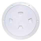 Beckson 8 Smooth Center ScrewOut Deck Plate  White DP80W
