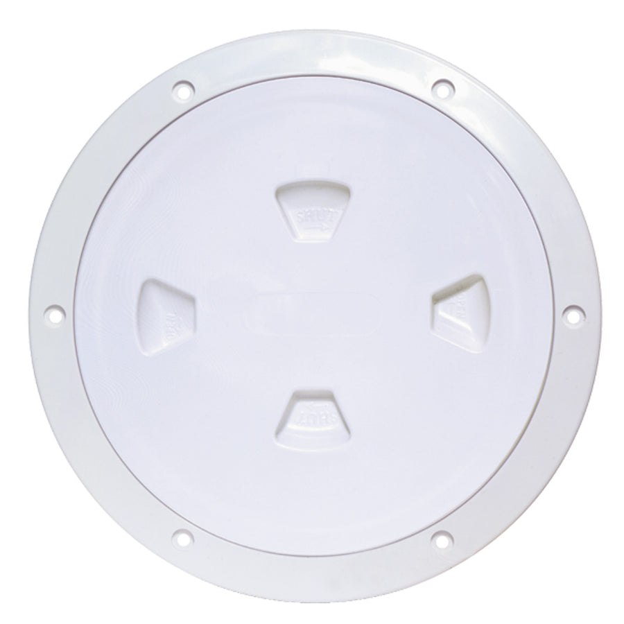 Beckson 8 Smooth Center ScrewOut Deck Plate  White DP80W