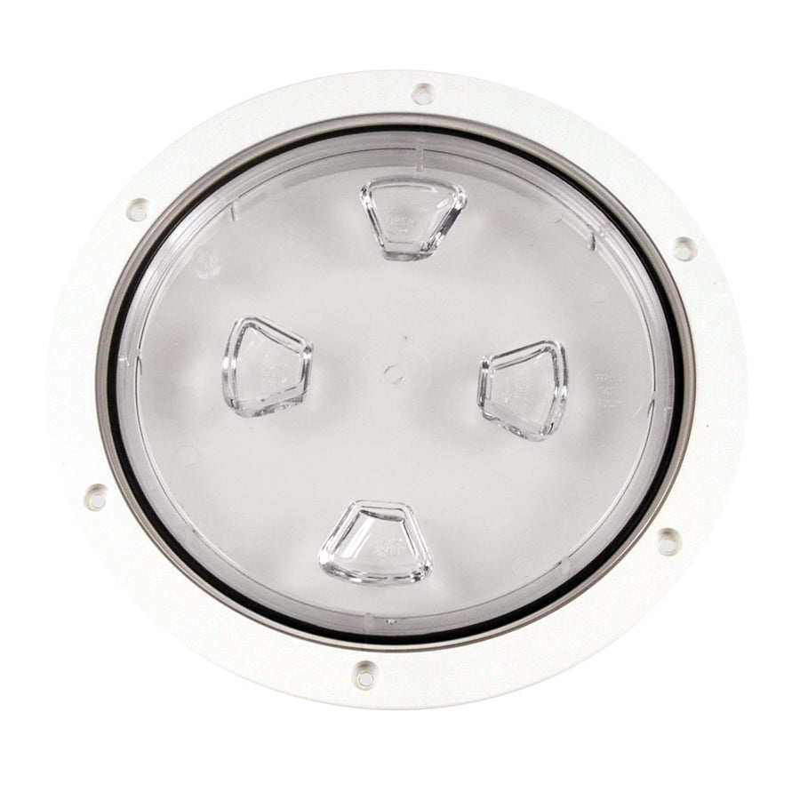 Beckson 8 Clear Center ScrewOut Deck Plate  White DP80WC