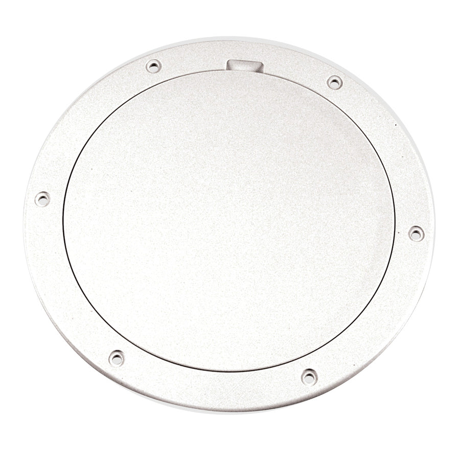 Beckson 6 Smooth Center PryOut Deck Plate  White DP61W