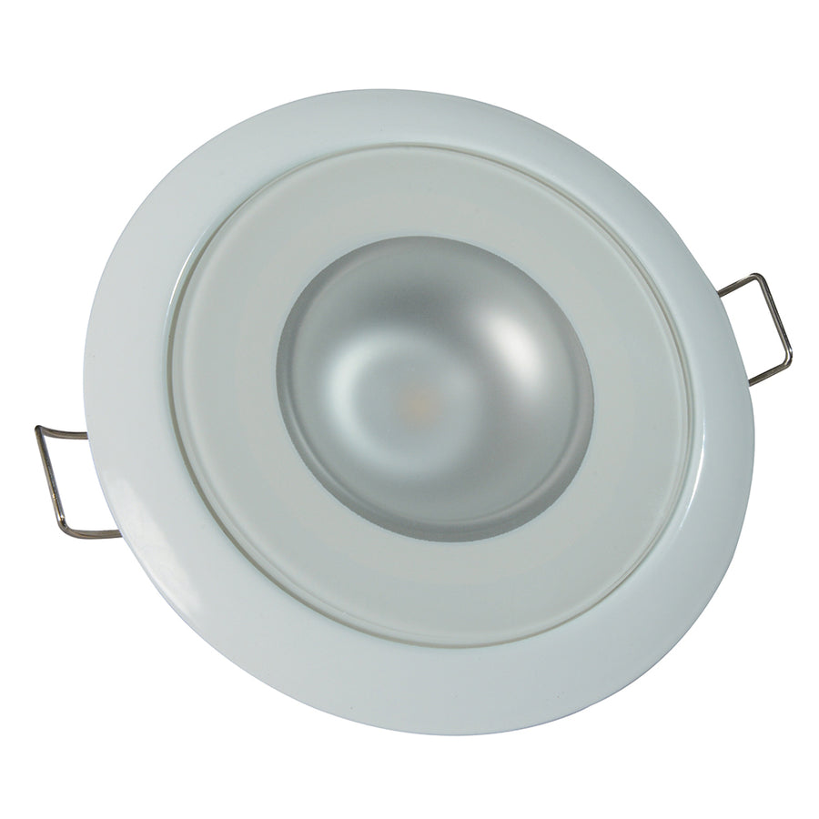 Lumitec Mirage  Flush Mount Down Light  Glass FinishWhite Bezel  4Color WhiteRedBluePurple NonDimming 113120