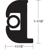 TACO Flex Vinyl Rub Rail Kit  Black wBlack Insert  70  1116 x 1116 V110809BBK702
