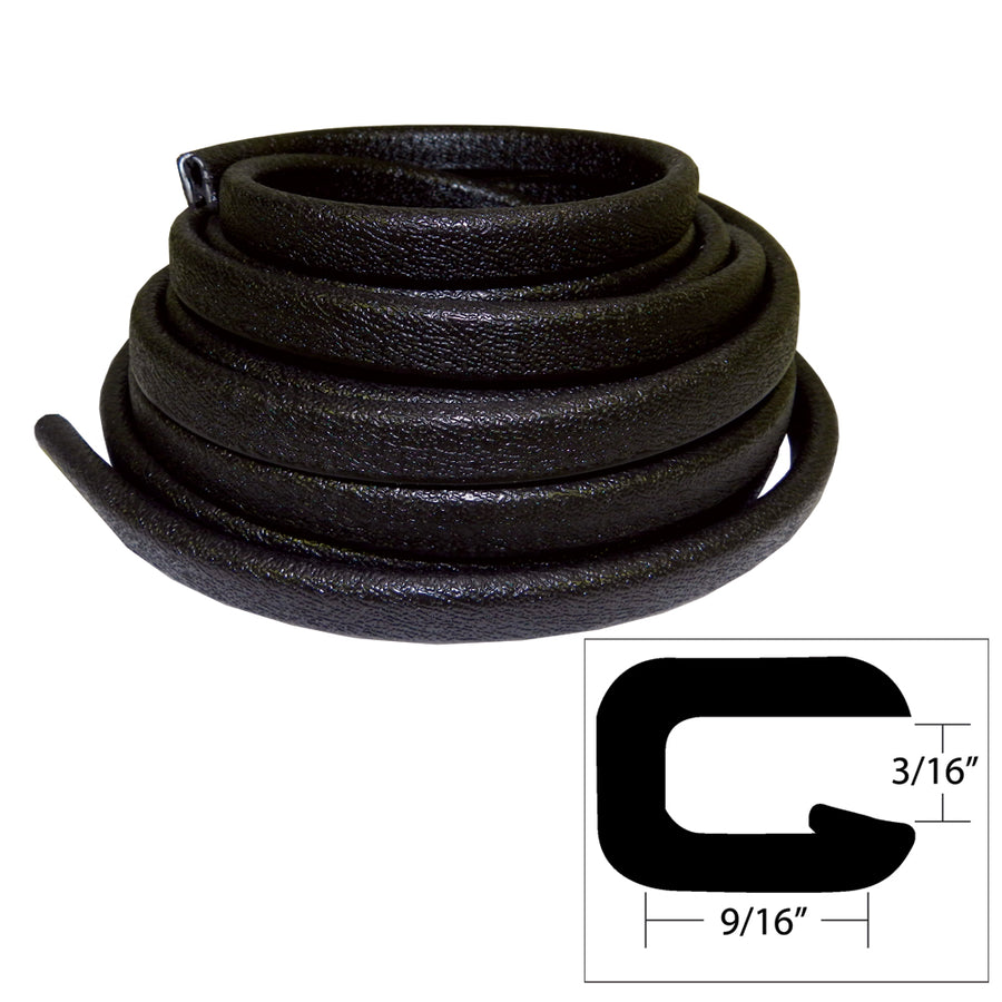 TACO Flexible Vinyl Trim  532 Opening x 916W x 25L  Black V301005B251