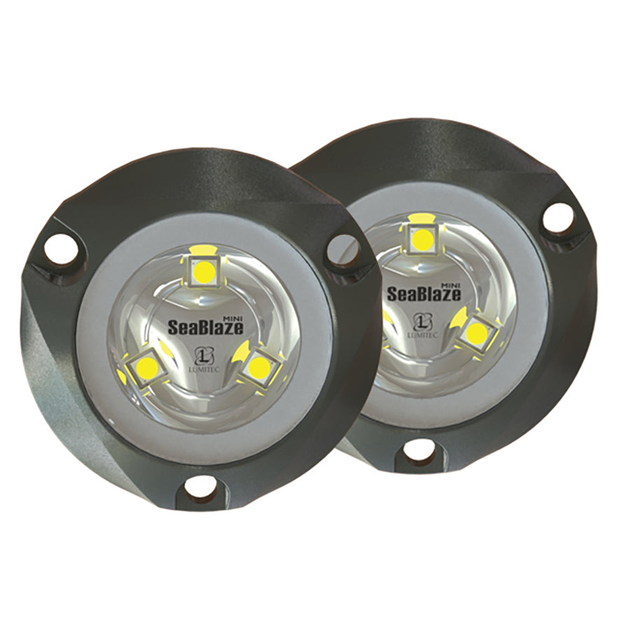 Lumitec SeaBlaze Mini Underwater Light  Pair  Brushed Finish  White NonDimming 101245