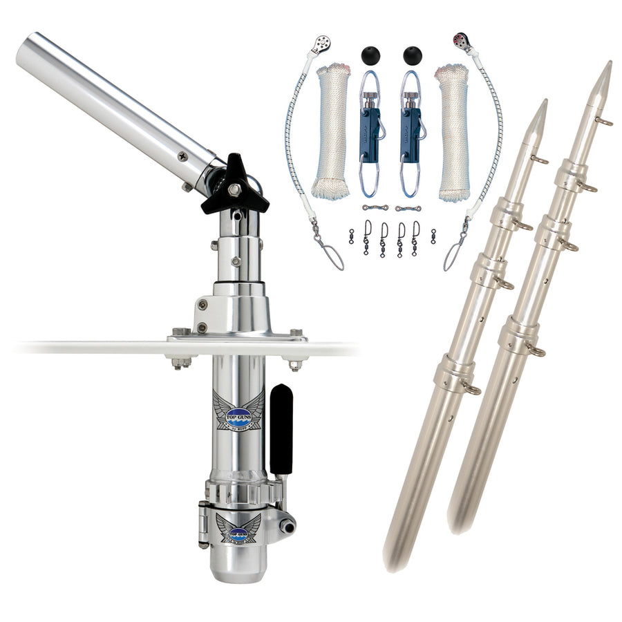 Rupp Classic Top Gun Outrigger Kit w18 Poles  Complete Single Line Rigging Kit wKlickers Release Clips RADTPGN18T