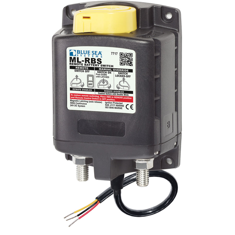 Blue Sea 7717 MLRBS Remote Battery Switch wManual Control AutoRelease  24V 7717