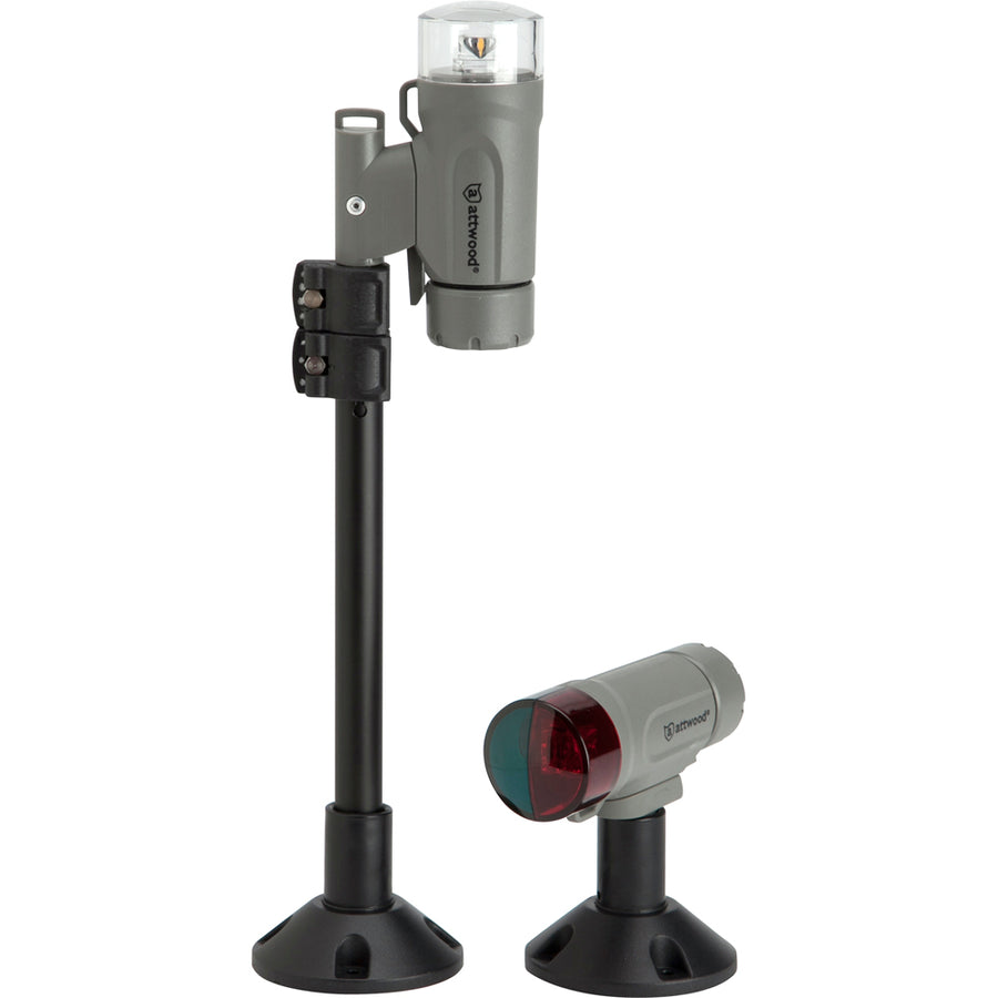 Attwood PaddleSport Portable Navigation Light Kit  Screw Down or Adhesive Pad  Gray 141927