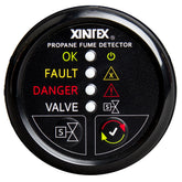 FireboyXintex Propane Fume Detector wAutomatic ShutOff  Plastic Sensor  No Solenoid Valve  Black Bezel Display P1BNVR